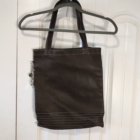 American eagle Shopper tote bag brown leather purse shoe bag - Picture 4 of 10
